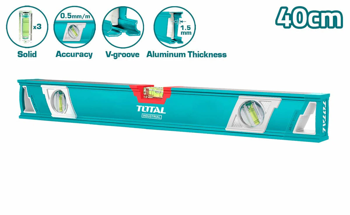 Total Spirit Level 40cm TMT2406 - V-Slot, Double Milled (1.5mm) Total
